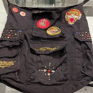 ED HARDY MESSENGER BAG.